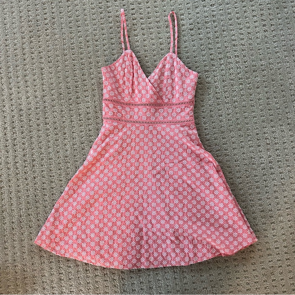 Francesca's Jun&Ivy Pink Spaghetti Strap A-Line Mini Dress